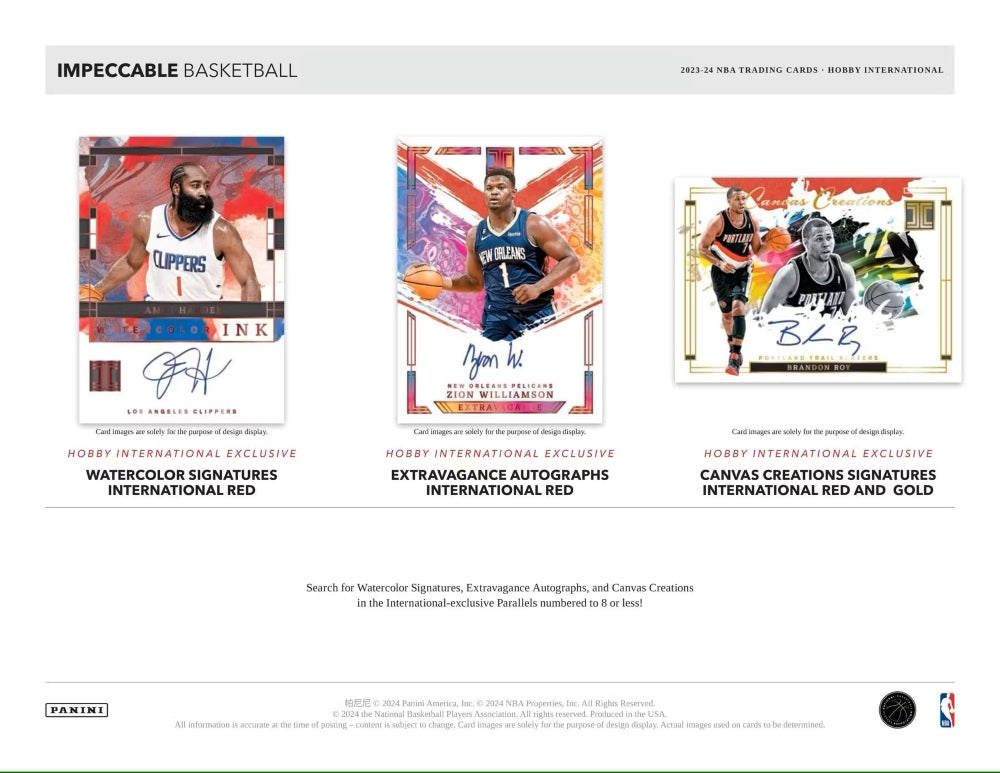 2023/24 Panini Impeccable Basketball NBA International Hobby Box