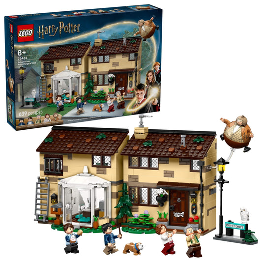 LEGO Harry Potter Privet Drive: Aunt Marge’s Visit Kids Toy - Buildable Book Nook and Room Decor for Boys and Girls, Ages 8+ - Gift for Christmas - Collectible Harry Potter Minifigure - 76451