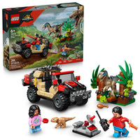 LEGO Jurassic World Raptor Off-Road Escape Dinosaur Toy - Building Playset with Dinosaur Action Figures, Jurassic World Toy for Boys & Girls, Ages 6+ - Gift for Christmas - 76972