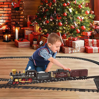 JUGAAD LIFE Train Set Electric Train Toy for Boys Girls with Adjustable Speed Remote Control, Smokes, Lights & Sound, Birthday Gifts for Kids 3-8 Years Old