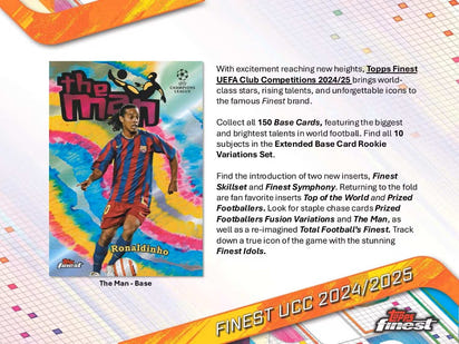 2024/25 Topps Finest UEFA Club Competitions Soccer (Fussball) Hobby Box
