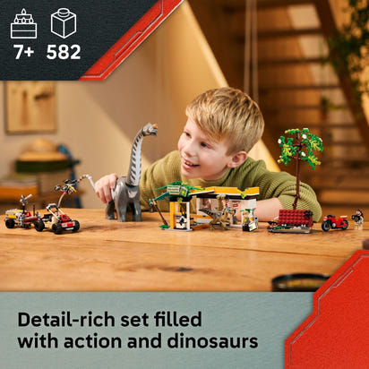 LEGO Jurassic World Raptor & Titanosaurus Tracking Mission Kids Toy - Building and Learning Toy for Pretend Play - Dinosaur Action Figures for Boys & Girls, Ages 7+ - Gift Idea for Birthdays -76973