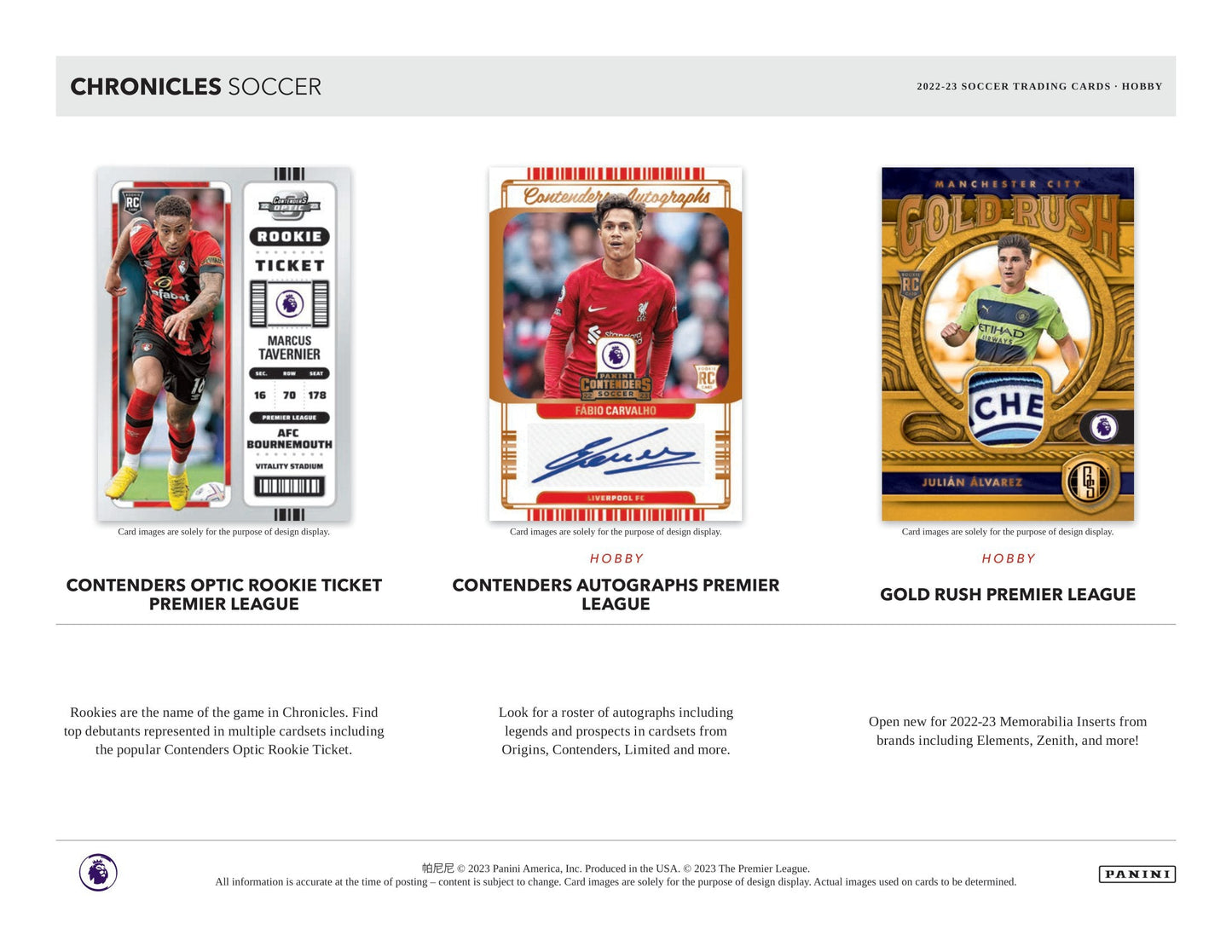 2022/23 Panini Chronicles Soccer (Fußball) Hobby Box