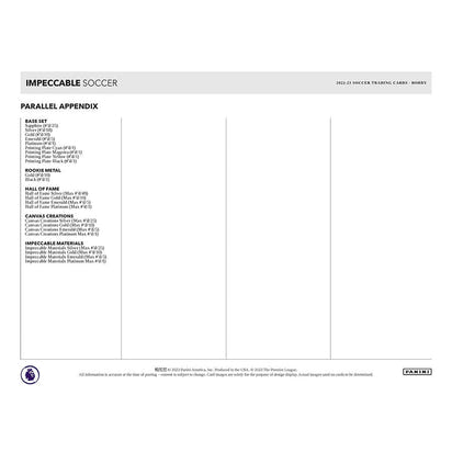 2022/23 Panini Impeccable Premier League Soccer (Fußball) EPL Hobby Box