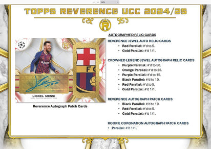 2024/25 Topps Reverence UEFA Club Competitions Soccer Hobby Box