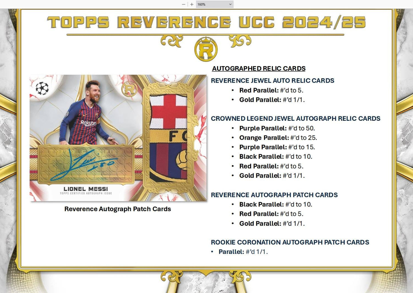 2024/25 Topps Reverence UEFA Club Competitions Soccer Hobby Box