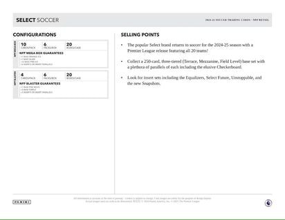 2024/25 Panini Select Premier League Soccer (Fußball) Blaster Box