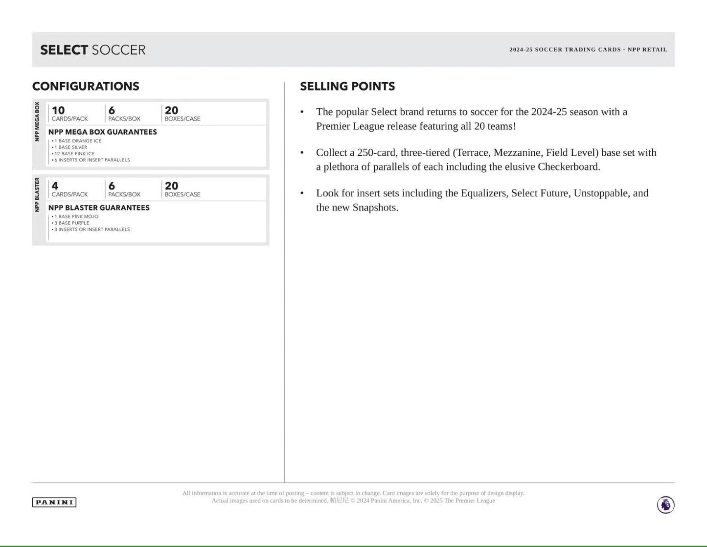 2024/25 Panini Select Premier League Soccer (Fußball) Blaster Box