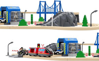 HYPERLIVING Accessories for Wooden Railway Tracks, Police Station, Compatible with All Railway Tracks, Expansion Pack for Children Aged 3 Years and Over