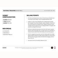 2024/25 Panini National Treasures Basketball NBA Hobby Box