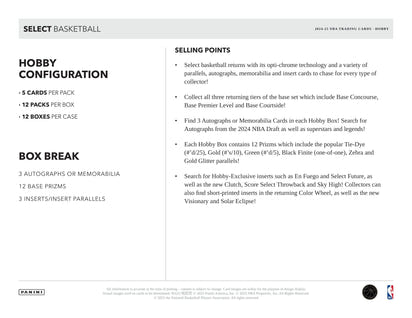2024/25 Panini Select Basketball NBA Hobby Box