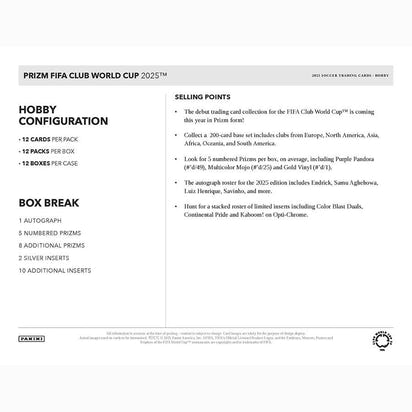 2025 Panini Prizm FIFA Club World Cup Soccer Hobby Box