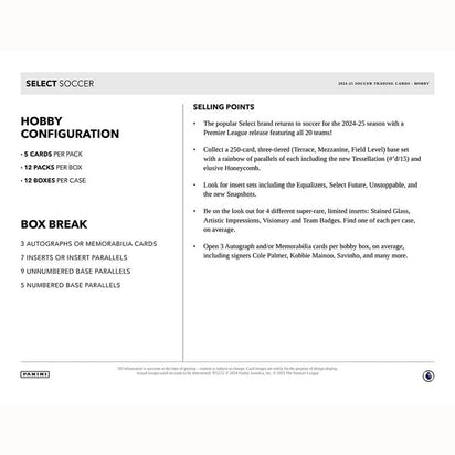 2024/25 Panini Select Premier League Soccer (Fußball) EPL Hobby Box