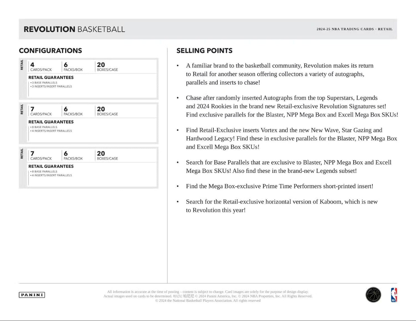 2024/25 Panini Revolution Basketball NBA Mega Box