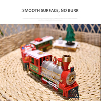 Christmas Train Set with Lights and Sounds,Holiday Train Around Christmas Tree with 260CM of Large Tracks Portable Box Packaging