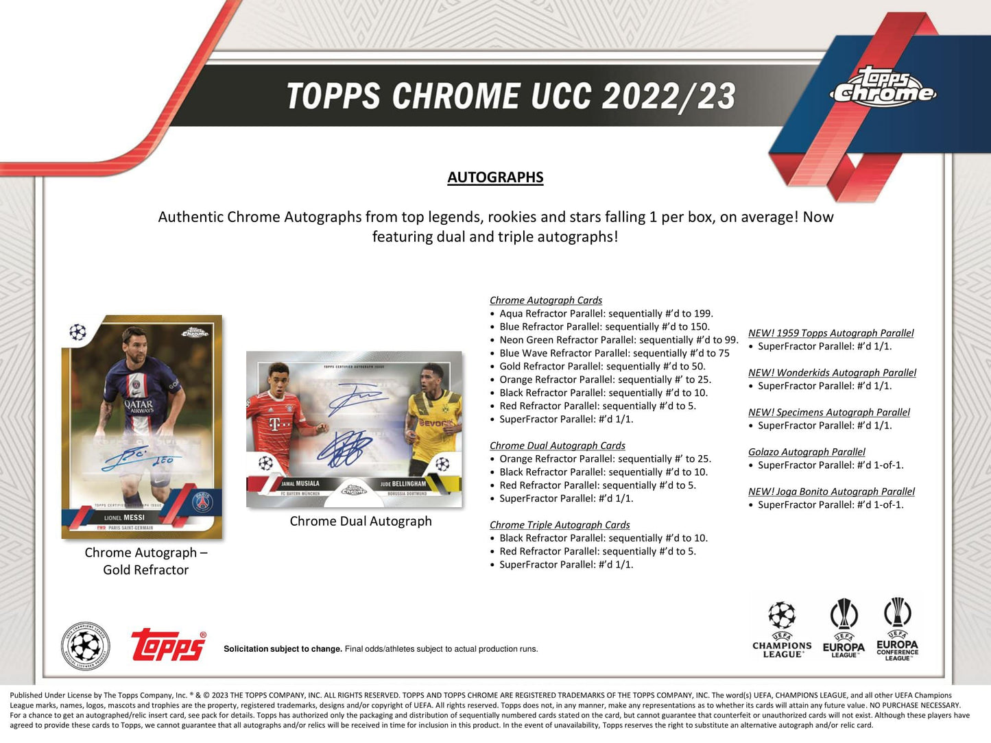 2022/23 Topps Chrome UEFA Club Competitions Soccer (Fussball) Hobby Box