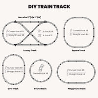 Train Set with Remote Control, AUOSHI Electric Train Track W/Cargo Vehicle, Light & Sounds, Plastic Steam Locomotive Engine Train Toy Educational Gift for 5 6 7 8+ Years Old Boys Girls