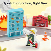 HELLOTINY Wooden Train Set for Toddlers, 36 Pcs with Wooden Tracks, Compatible with Major Brands, Train Toy for Kids Ages 3-5