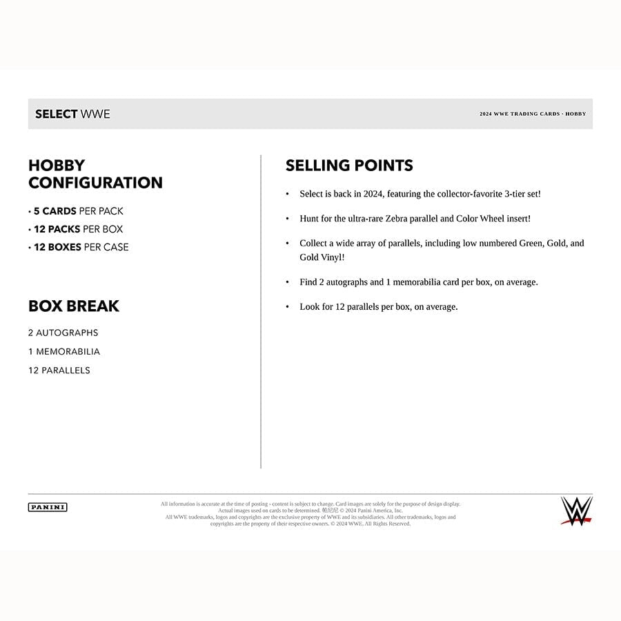 2024 Panini Select WWE Wrestling Hobby Box