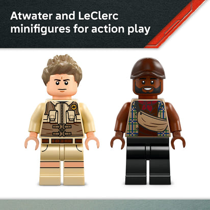 LEGO Jurassic World Brick-Built Mosasaurus Boat Mission Dinosaur Toy - Building Toy for Boys & Girls, Ages 9+ - Poseable Dinosaur plus LeClerc and Atwater Minifigures - Gift for Christmas - 76974