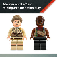 LEGO Jurassic World Brick-Built Mosasaurus Boat Mission Dinosaur Toy - Building Toy for Boys & Girls, Ages 9+ - Poseable Dinosaur plus LeClerc and Atwater Minifigures - Gift for Christmas - 76974