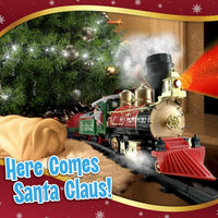 Christmas Train Set for Under The Tree with Lights, Music, Sounds, and Steam – Electric Train with On/Off Button, Smoke, Tracks – Perfect Holiday or Birthday Gift for Boys, Toddlers Ages 3+ Year Olds