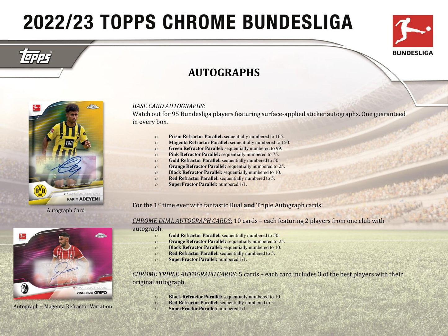 2022/23 Topps Chrome Bundesliga Soccer (Fussball) Hobby Box