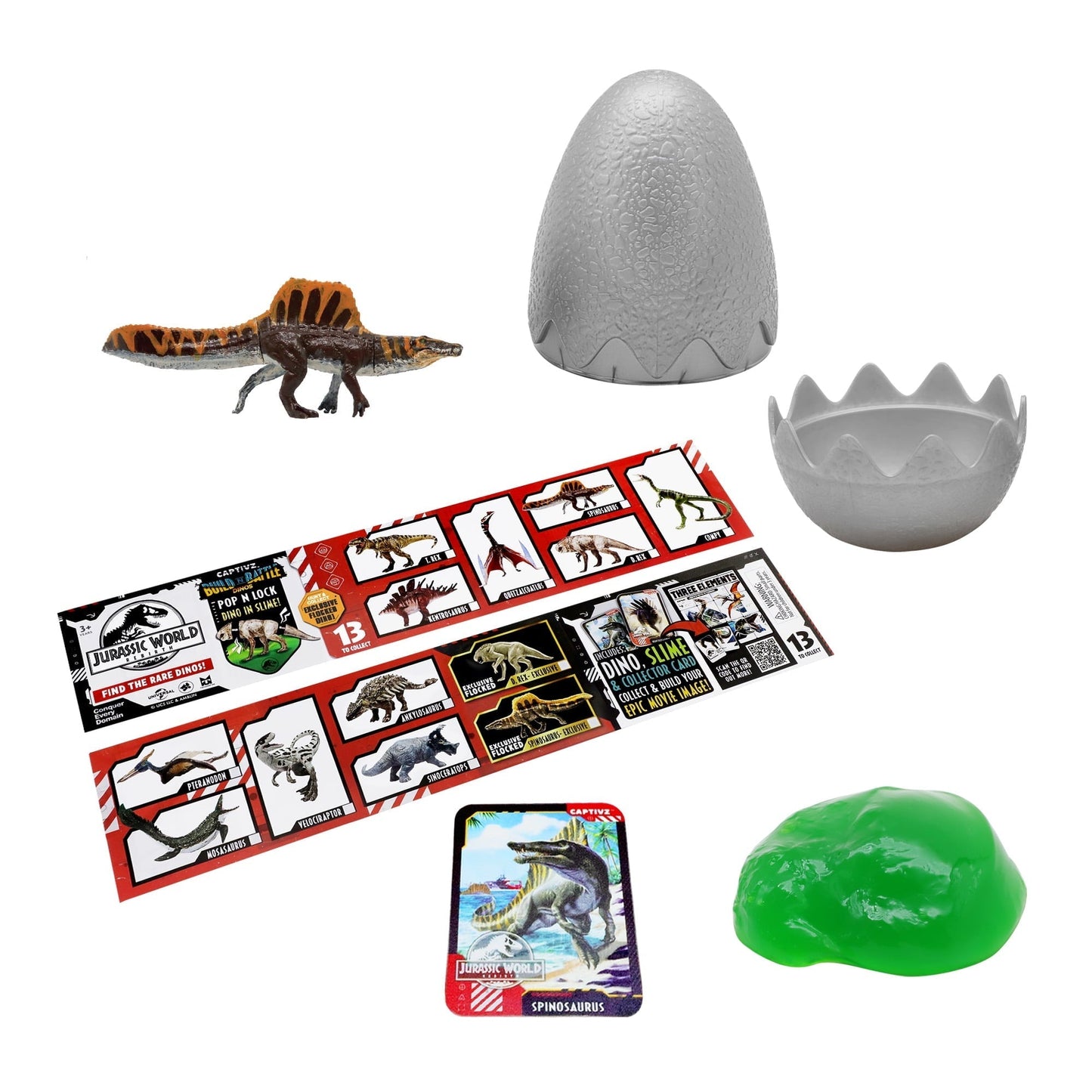 Jurassic World Rebirth Captivz Slime Egg Dinosaur Collectible Flocked Exclusive Ages 3+
