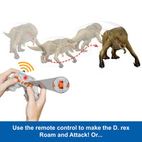 Jurassic World Rebirth Track N Chomp Distortus Rex & Vehicle, Remote Control, Lights & Growl & Chomp