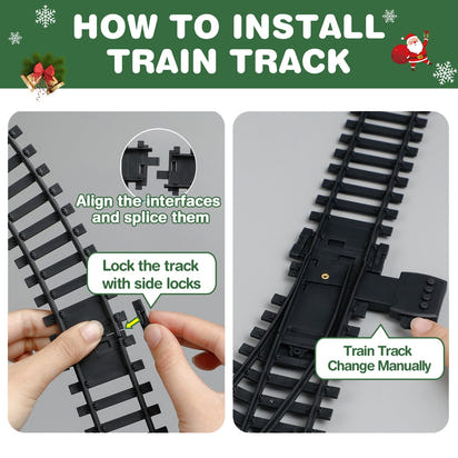 PayUSD Train Set Electric Train Toys Set for Boys Under Christmas Tree with Sounds Light Rechargeable Steam Cargo Cars Tracks for Kids Toy Indoor Toddlers Xmas Gift