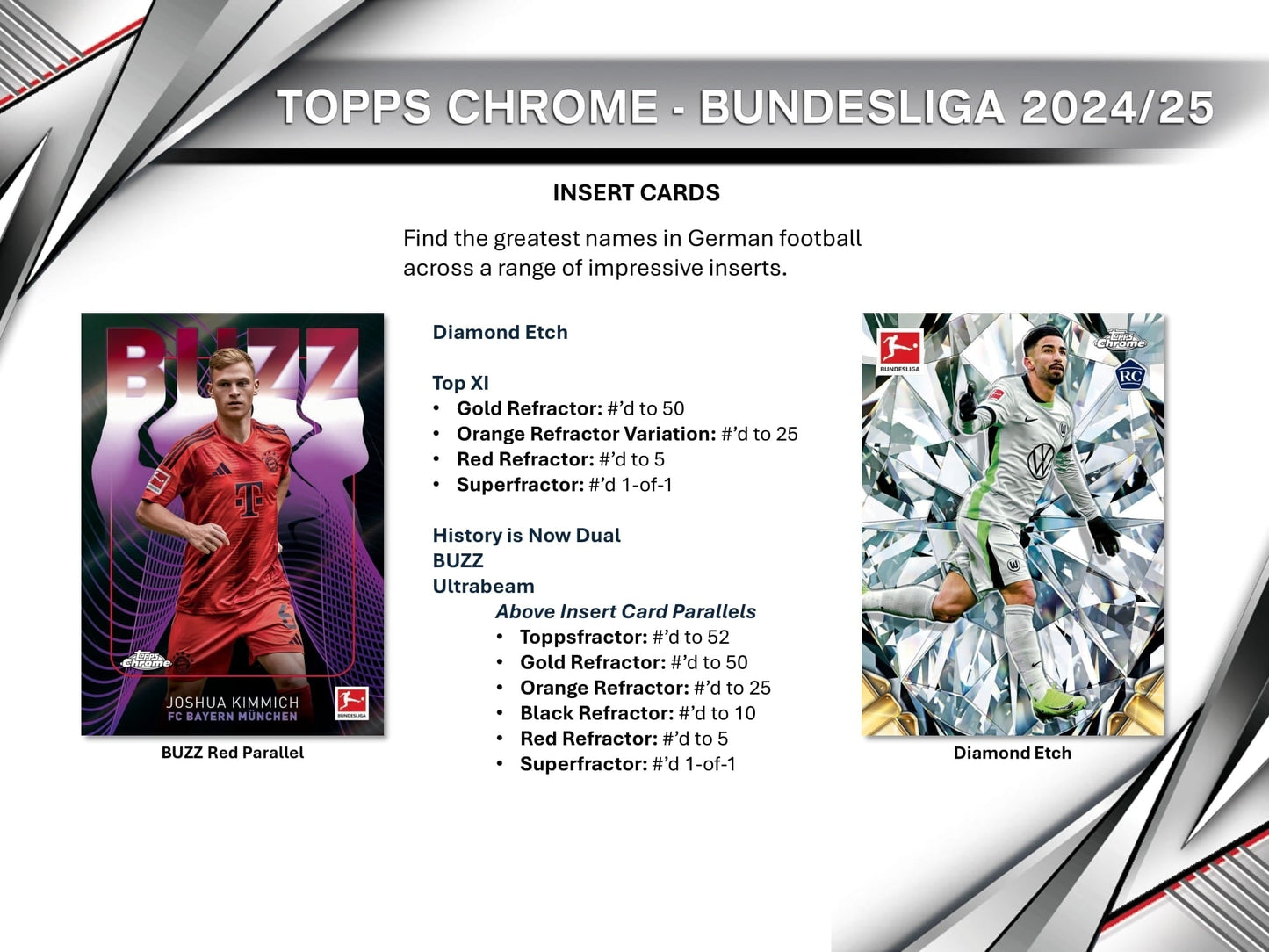 2024/25 Topps Chrome Bundesliga Soccer (Fussball) Hobby Pack