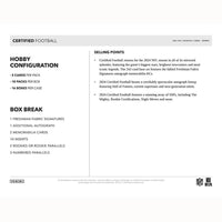 2024 Panini Certified Football NFL Hobby Box